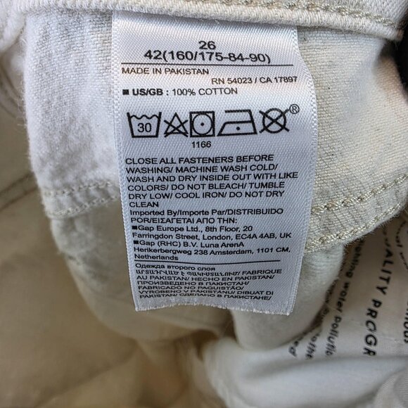 Banana Republic Jeans Womens 26 Ecru High-Rise Relaxed Wide Leg Premium Denim - Picture 11 of 13